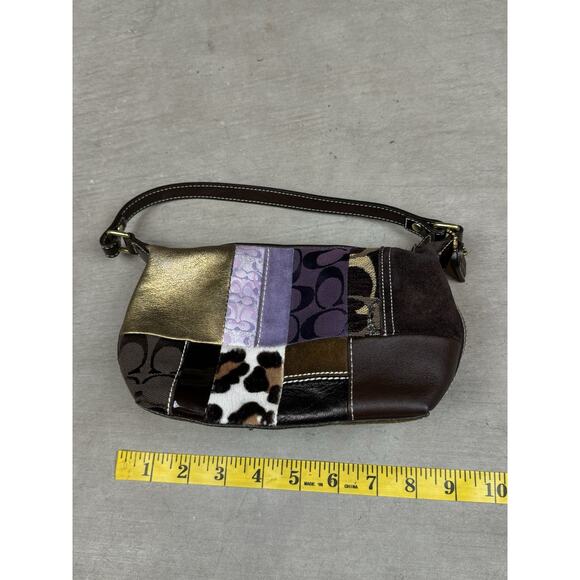 Coach RARE Vintage Y2K Animal Print Patchwork Mini Bag - Picture 12 of 13